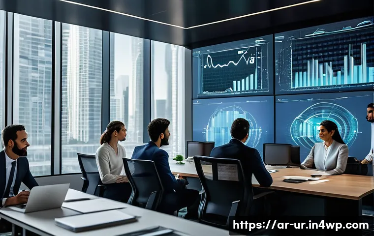 네트워크 조직 설계를 위한 데이터 분석 활용법 - A modern office environment set in a Middle Eastern corporate building with Arabic signage, showing ...