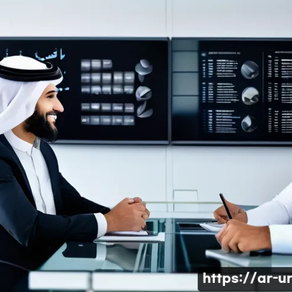 네트워크 조직 설계의 전략적 중요성 - A modern Arab office environment showcasing a diverse team of professionals engaged in seamless hori...
